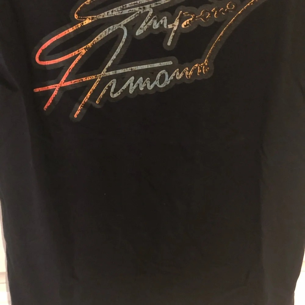 Armani Exchange men's Cotton T shirt Black Yellow Silver Logo size M Authentic - Picture 2 of 9